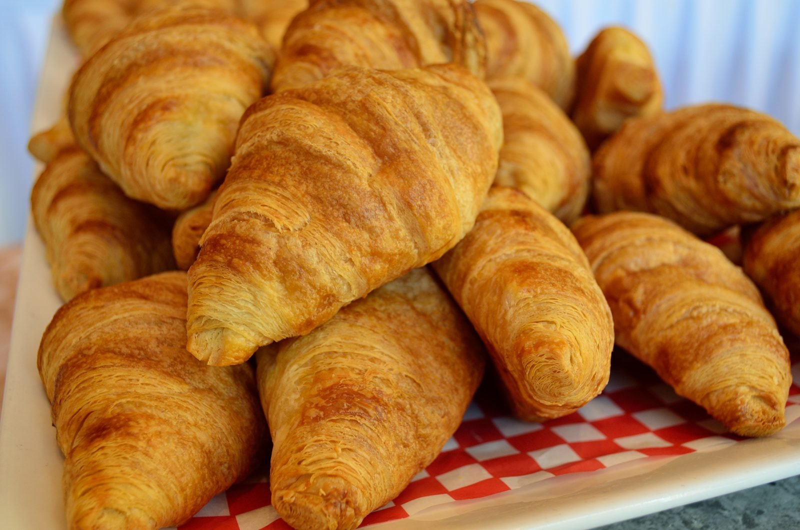 A pile of croissants